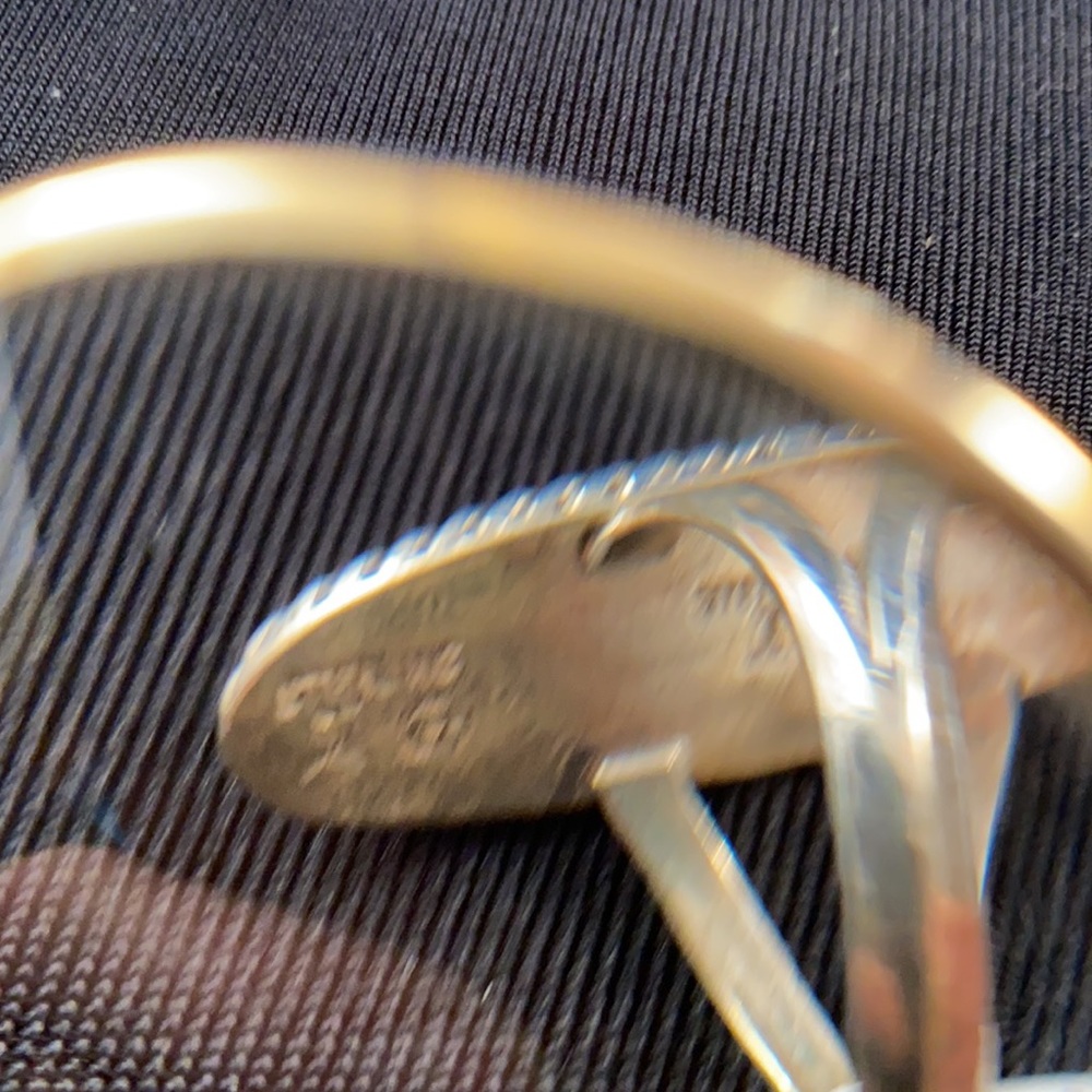 Navajo Black onyx and sterling silver ring - Picture 4 of 4